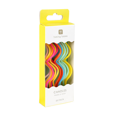 Rainbow Twisted Birthday Candles - 20 Pack