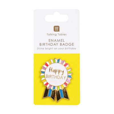 Birthday Brights Enamel "Happy Birthday" Badge