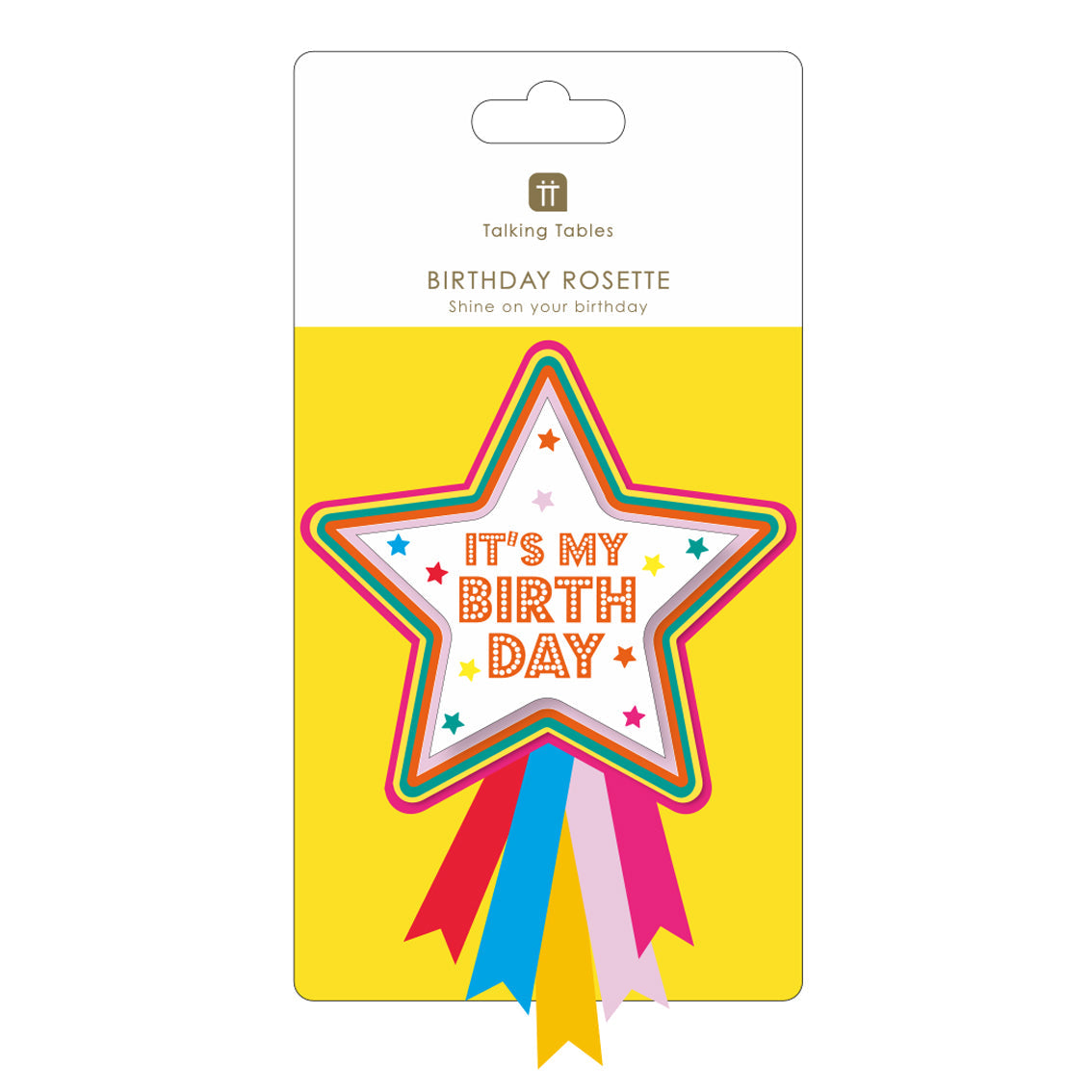 Birthday Brights Multi Coloured Birthday Star Rosette Badge