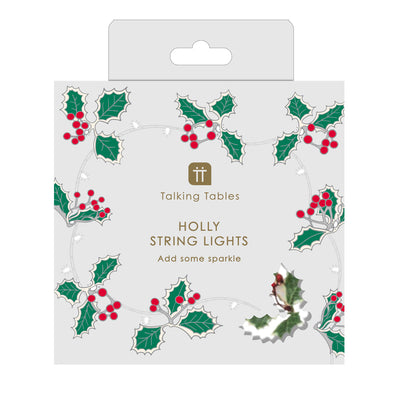 Holly Christmas LED String Lights - 2m
