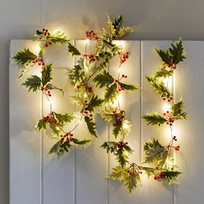 Holly Christmas LED String Lights - 2.2m