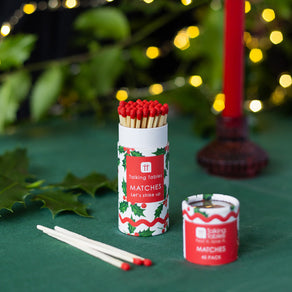 Holly White Christmas Small Matches - 45 Matches