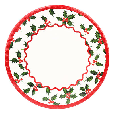 Botanical Holly Large Paper Plate - 10 Pack