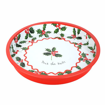 Botanical Holly Tin Tray - 30cm