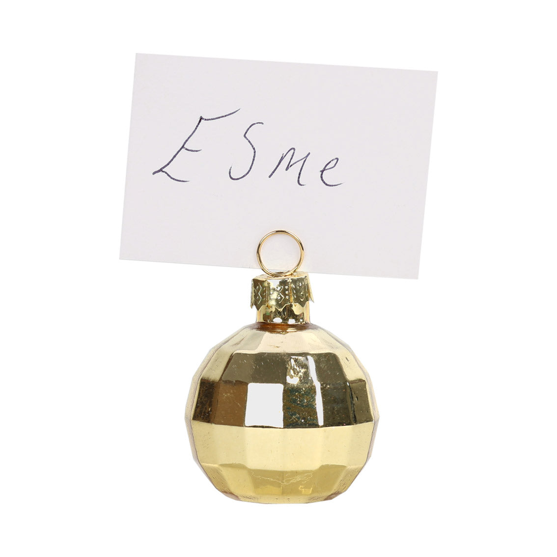 Luxe Gold Glass Disco Ball Place Card Holders - 6 Pack