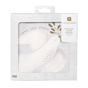 Mistletoe White Christmas Paper Napkins - 20 Pack