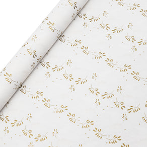 Mistletoe White Recycled Christmas Wrapping Paper - 3m