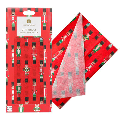 Nutcracker Red Christmas Tissue Paper - 4 Sheets