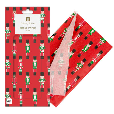 Nutcracker Red Christmas Tissue Paper - 4 Sheets