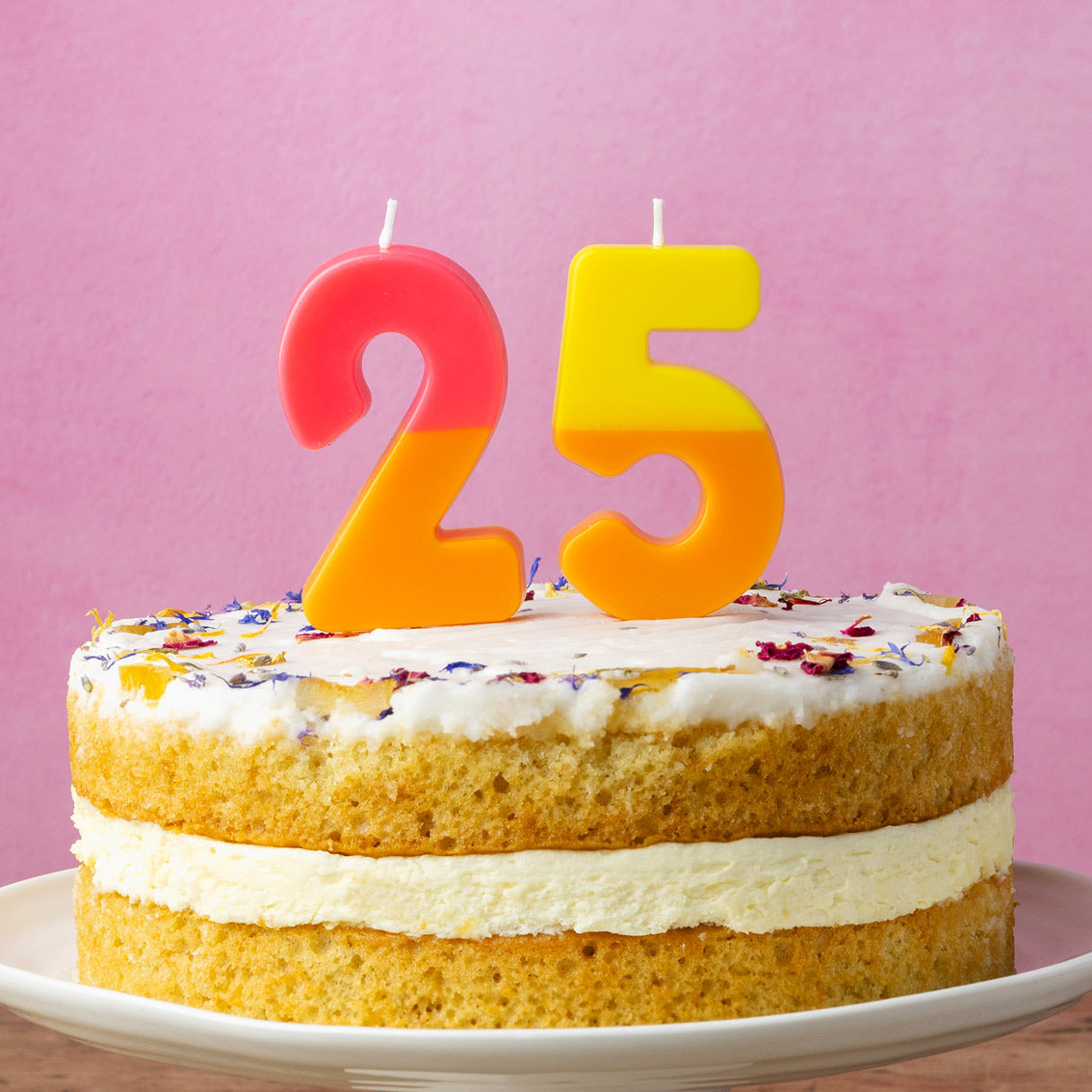 Orange and Yellow Number Candle - 5