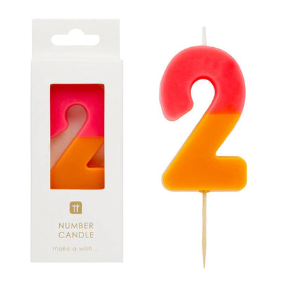 Orange and Pink Number Candle - 2