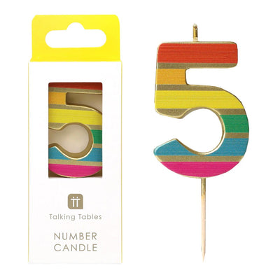 Rainbow Number Candle - 5