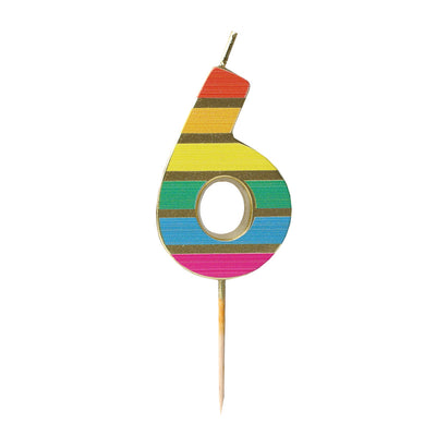 Rainbow Number Candle - 6