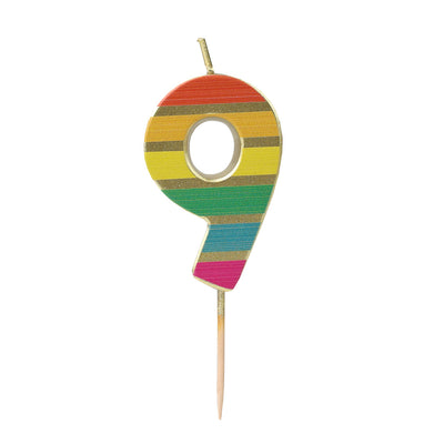 Rainbow Number Candle - 9