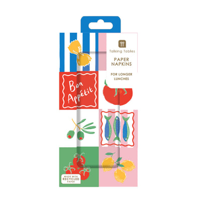 Bon Appetit Long Lunch Paper Napkins - 16 Pack | Dinner Party Napkins |