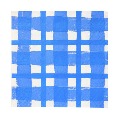 Bon Appetit Blue & White Check Napkins - 20 Pack