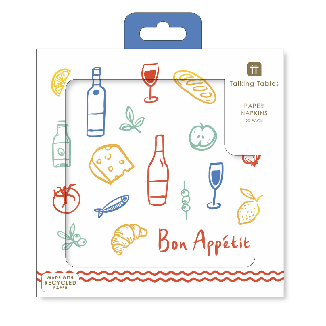 Bon Appetit Icons Recycled Paper Napkins - 20 Pack