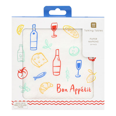 Bon Appetit Icons Recycled Paper Napkins - 20 Pack