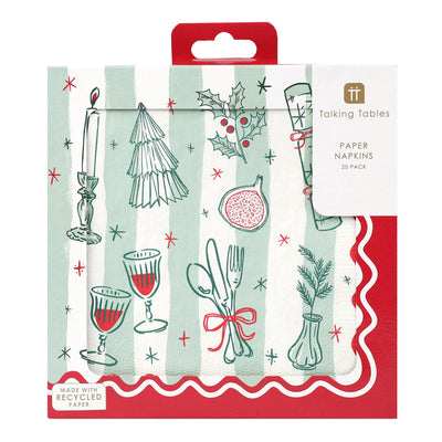 Bon Noel Christmas Paper Napkins - 20 Pack