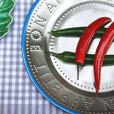 Bon Appetit Blue Stainless Steel Reusable Plate - 25cm