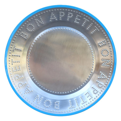 Bon Appetit Blue Stainless Steel Reusable Plate - 25cm