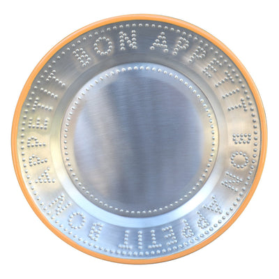 Bon Appetit Orange Stainless Steel Reusable Plate - 25cm