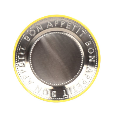 Bon Appetit Yellow Metal Reusable Plate - 25cm