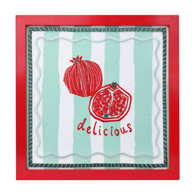 Pomegranate Fabric Framed Sign