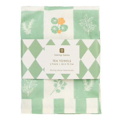 Herb Fabric Tea Towels - 2 Pack | Kitchenware |