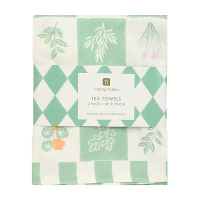 Herb Fabric Tea Towels - 2 Pack | Kitchenware |