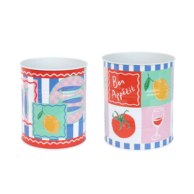 Food Icons Recyclable Storage Tins - 2 Pack | Kitchenware |
