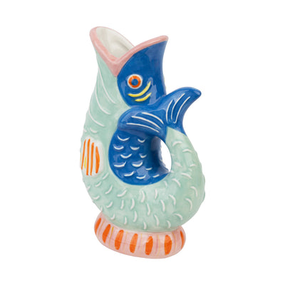 Hand-Painted Fish Ceramic Vase - 17cm | Home Decor |