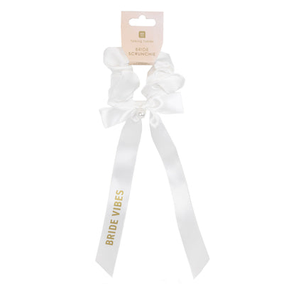 White Hair Scrunchie with Pearl | Hen Party Supplies |