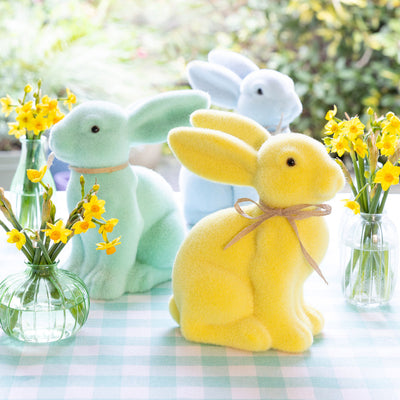 Spring Bunny Large Blue Table Decoration - 10"