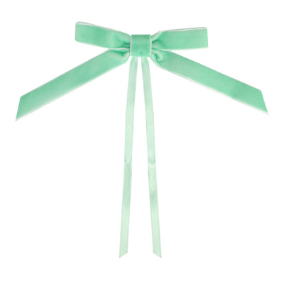 Candy Christmas Green Velvet Bows - 8 Pack