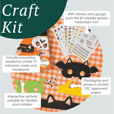 Halloween Masks & Headband Kit - 12 Pack | Halloween Decor |