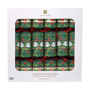 Folklore Green Christmas Crackers - 6 Pack