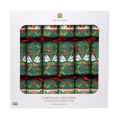 Folklore Green Christmas Crackers - 6 Pack