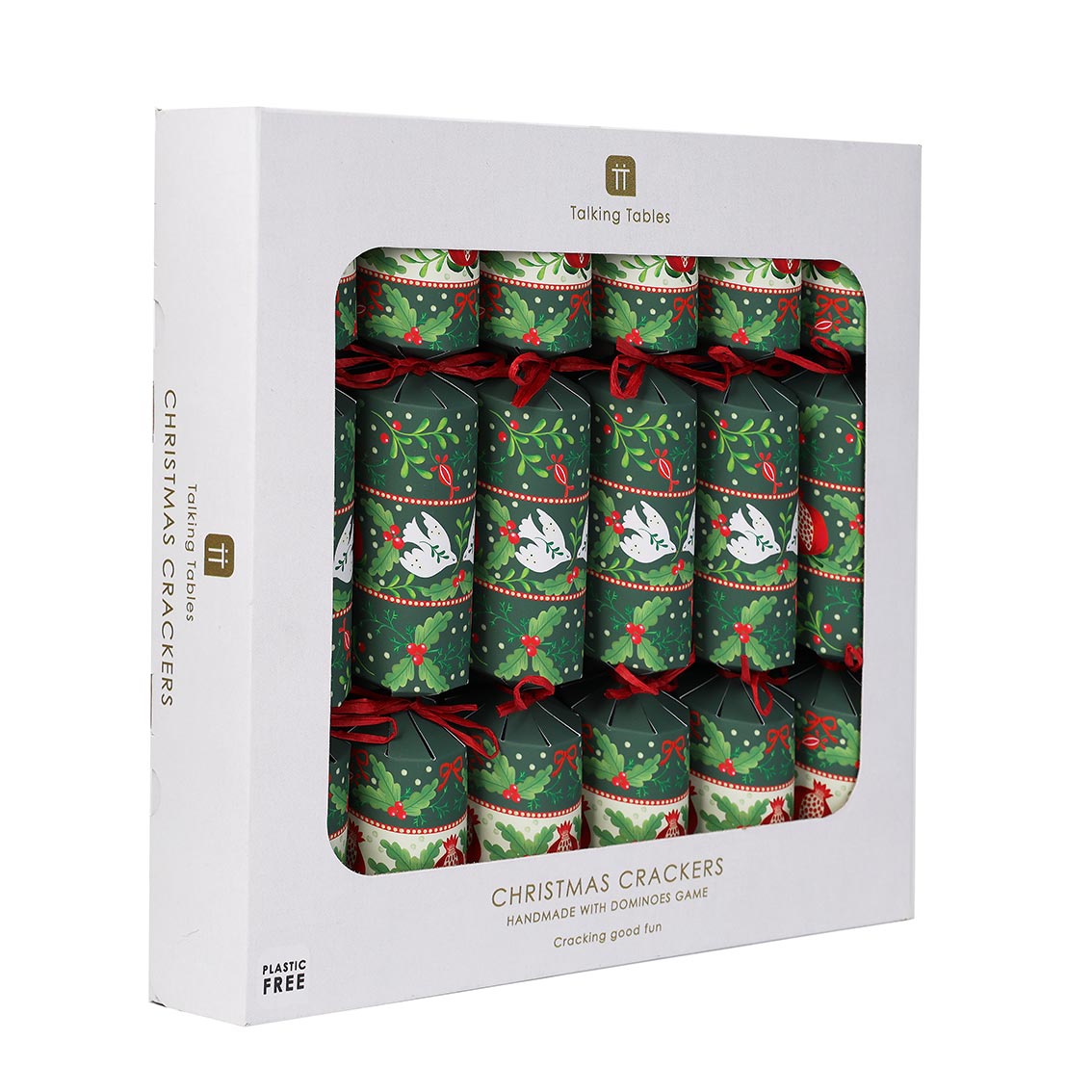 Folklore Green Christmas Crackers - 6 Pack