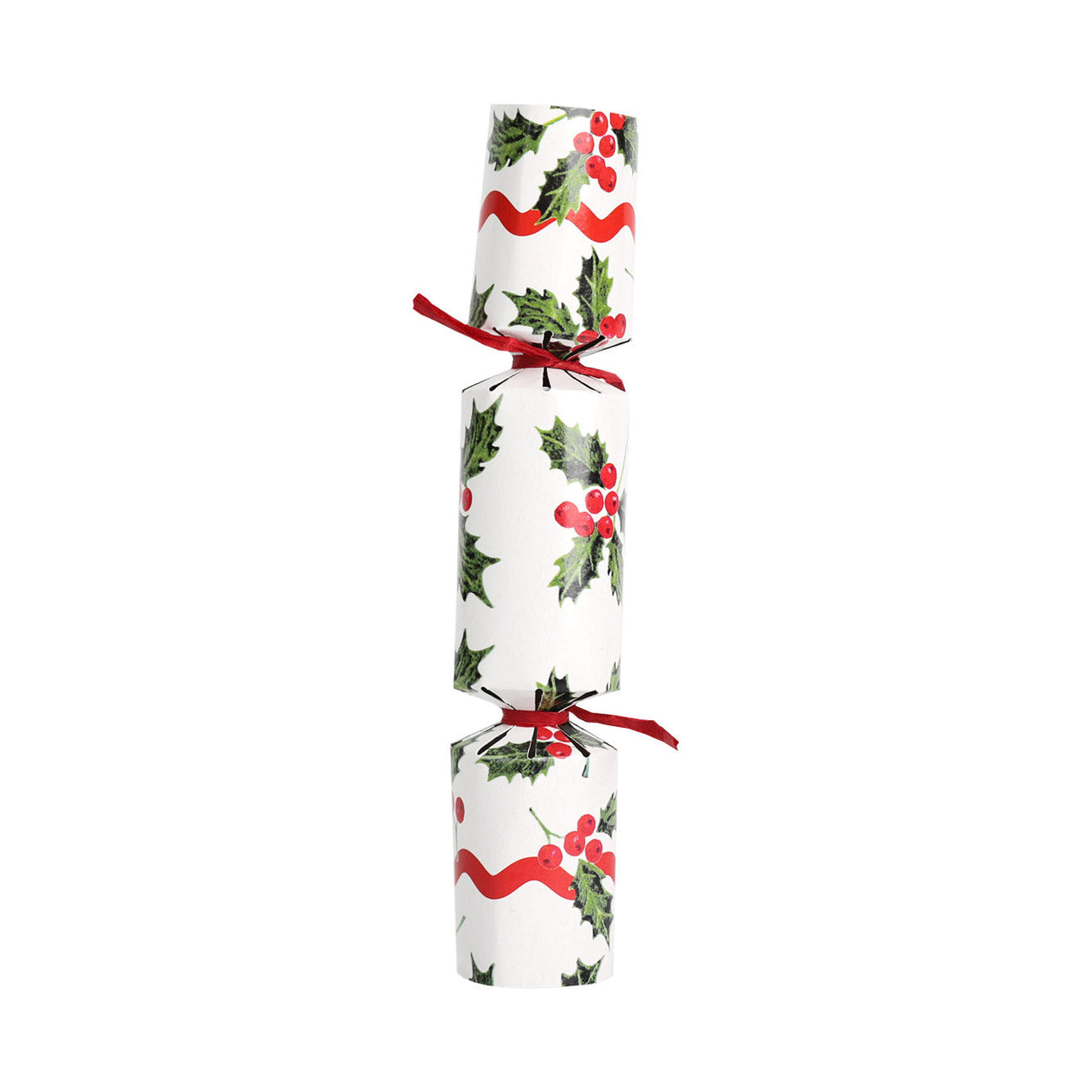 Botanical Holly White Mini Christmas Crackers - 8 Pack