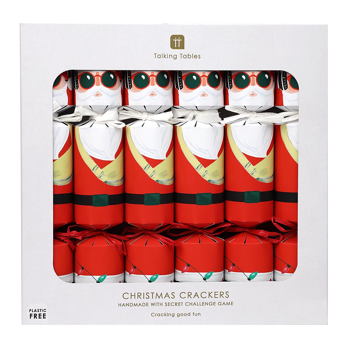 Fun Guy Santa Red Christmas Crackers - 6 Pack