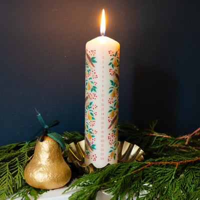 Scalloped Gold Metal Pillar Candle Holder  | Home Decor |