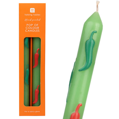 Green Chilli Dinner Candles - 2 Pack