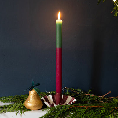 Green & Burgundy Straight Dinner Candles - Display | Everyday |