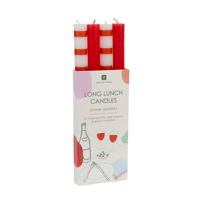 Mixed Red Straight Dinner Candles - 4 Pack | Valentines Decor |