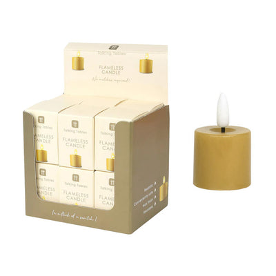 Flameless LED Tealight Candle - Gold POS Unit