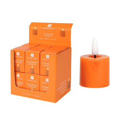 Flameless LED Tealight Candle - Orange POS Unit