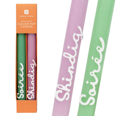 Statement 'Soiree' 'Shindig' Dinner Candles - 2 Pack