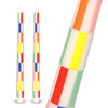 Multi Coloured Check Taper Dinner Candles - 2 Pack