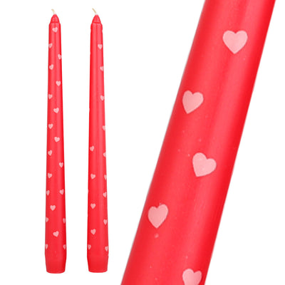 Heart Taper Dinner Candles - 2 Pack | Wedding Decor |